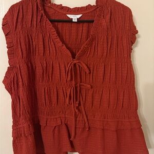 Women's Rust Ruffled Top